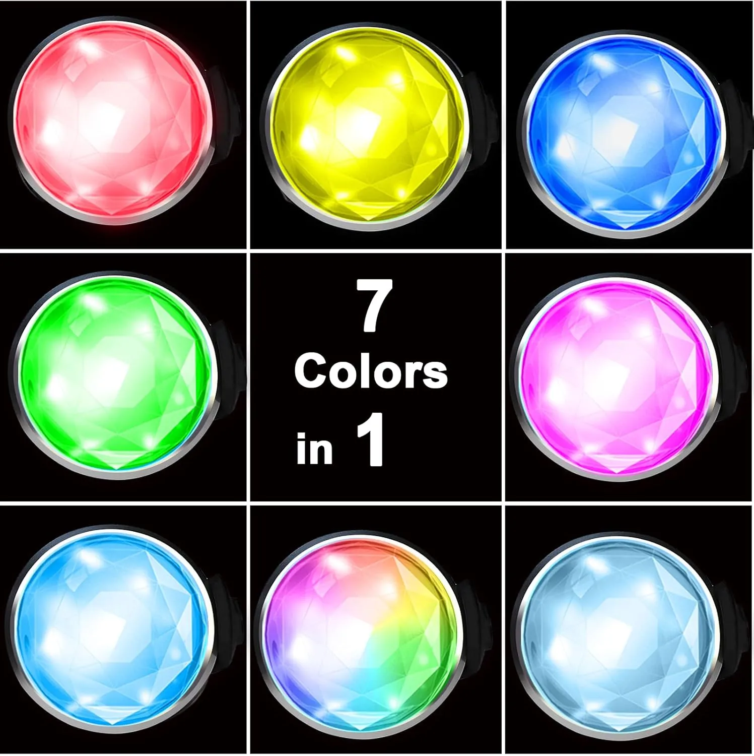 2-Pack Rechargeable Dog Collar Light, 2024 Best 7 Color Changing Light for Dog Collar with 100% Waterproof and Durable Silicone Band. Dog Lights for Night Walking, Camping, Bike
