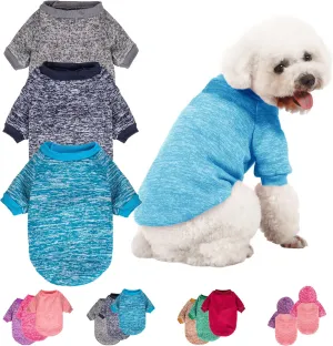 3 Pack Dog Sweater, Dog Sweaters for Small Dogs, Warm Soft Pet Clothes for Puppy, Medium Large Cat, Dogs Girl or Boy, Dog Shirt for Winter Christmas (Grey Navy Blue, XX-Small)