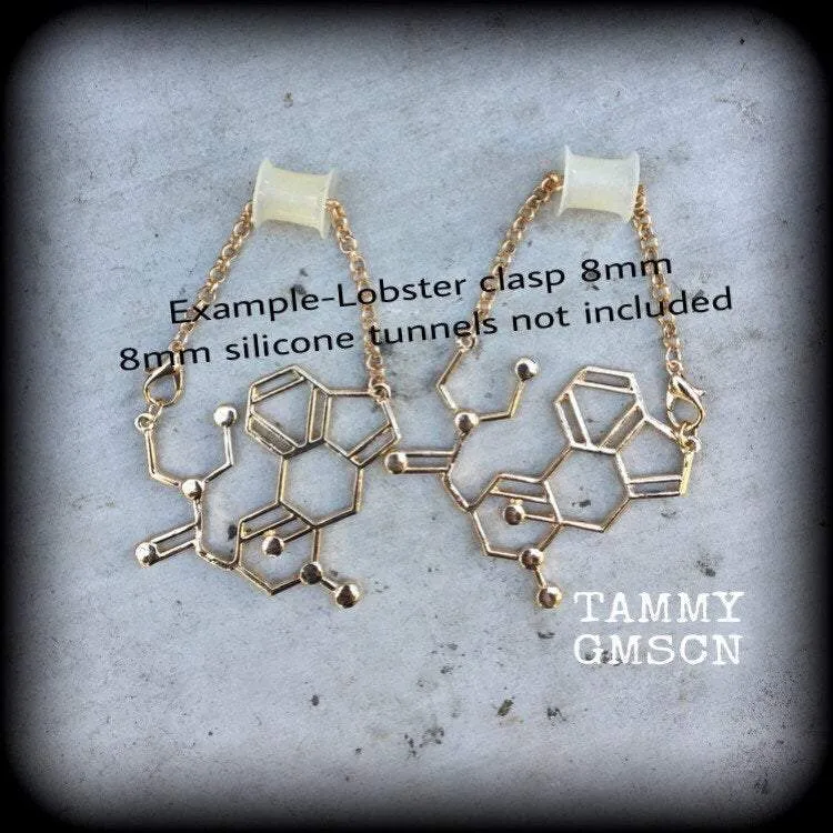 8 gauge earrings LSD ear hangers Molecule 6 gauge ear weights 8mm tunnel dangles 6mm 4 gauge plug dangle 2 gauge gauged earrings 0g 2g 4g