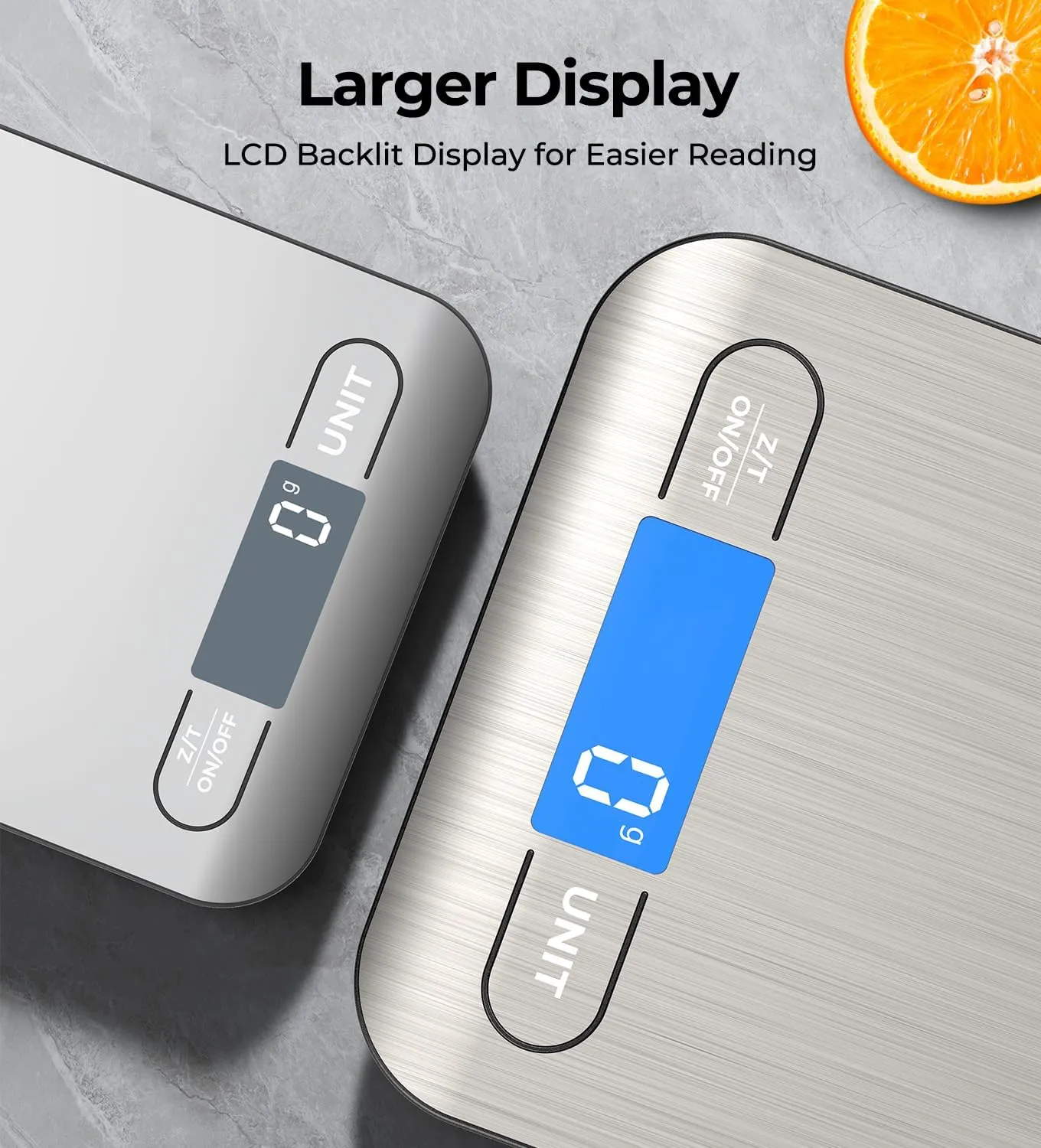 AZC Large Upgrade Rechargeable Food Scale for Kitchen Scale, Digital Weight Grams and Ounces, for Baking, Cooking, and Meal Prep, 304 Stainless Steel, Large Size
