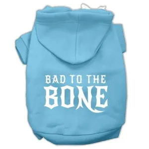 Bad to the Bone Dog Pet Hoodies Baby Blue Size Lg (14)