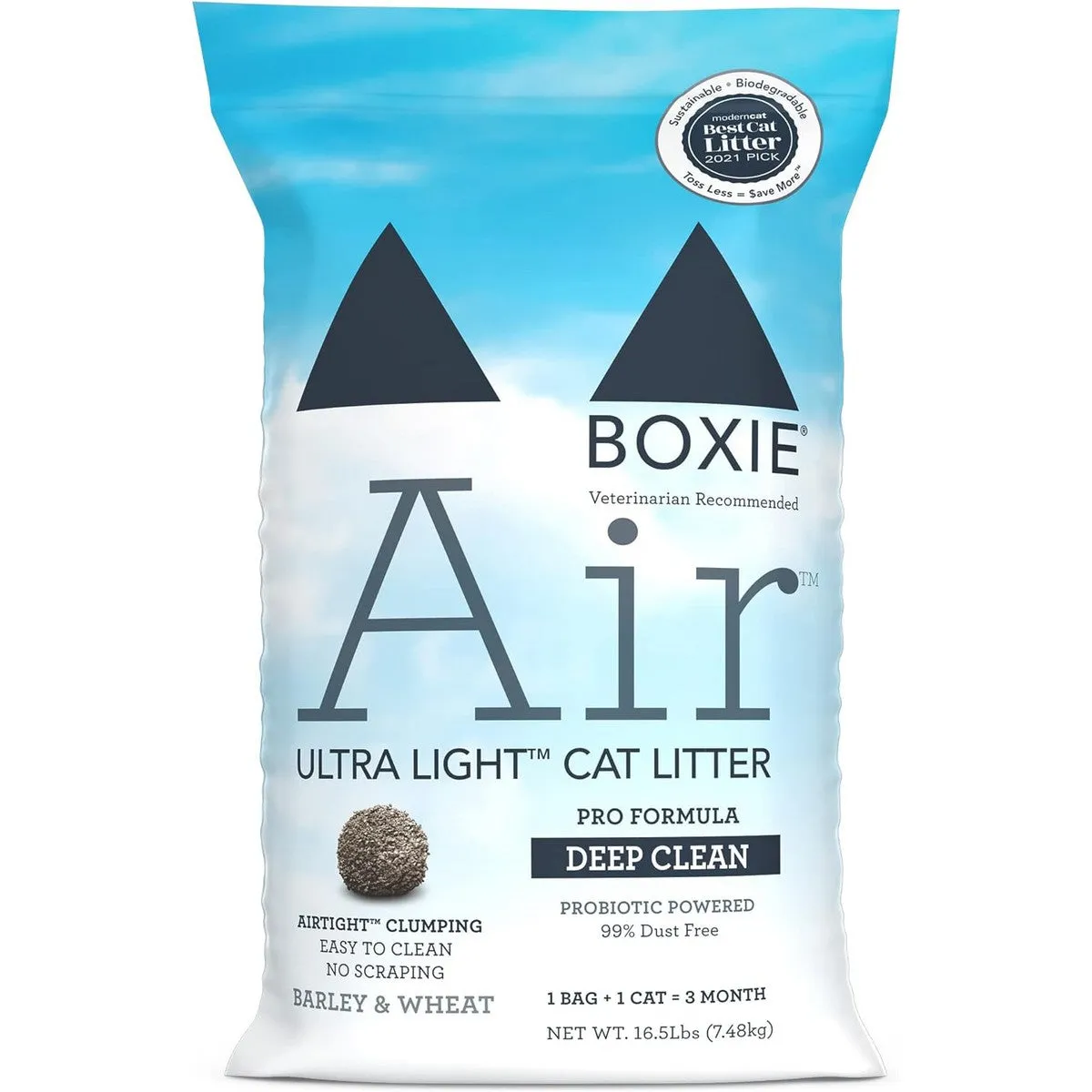 BoxiePro Air Lightweight Deep Clean Probiotic Clumping Litter 16.5lb