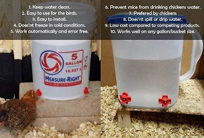 【Buy more save more】Horizontal Side Mount Chicken Waterer