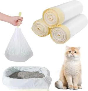 Cat Litter Box Liners - 24 Count Jumbo Drawstring Cat Litter Bags, Extra Large Thick Durable Leak-Proof Litter box Liners Heavy Duty, Kitty Litter Bags for Pet Cat Pan Litter Tray 18" x 37"