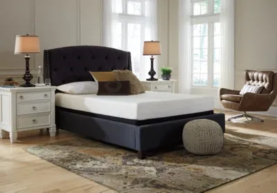 Chime 8 Inch Memory Foam King Mattress in a Box with Head-Foot Model-Good King Adjustable Base