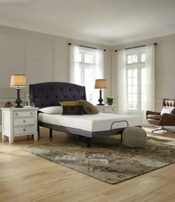 Chime 8 Inch Memory Foam King Mattress in a Box with Head-Foot Model-Good King Adjustable Base