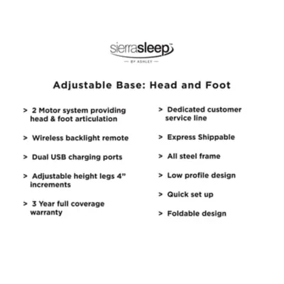 Chime 8 Inch Memory Foam King Mattress in a Box with Head-Foot Model-Good King Adjustable Base