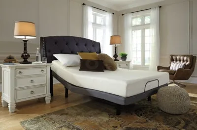 Chime 8 Inch Memory Foam King Mattress in a Box with Head-Foot Model-Good King Adjustable Base