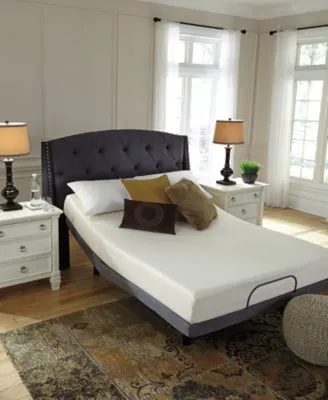 Chime 8 Inch Memory Foam King Mattress in a Box with Head-Foot Model-Good King Adjustable Base