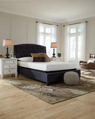 Chime 8 Inch Memory Foam King Mattress in a Box with Head-Foot Model-Good King Adjustable Base