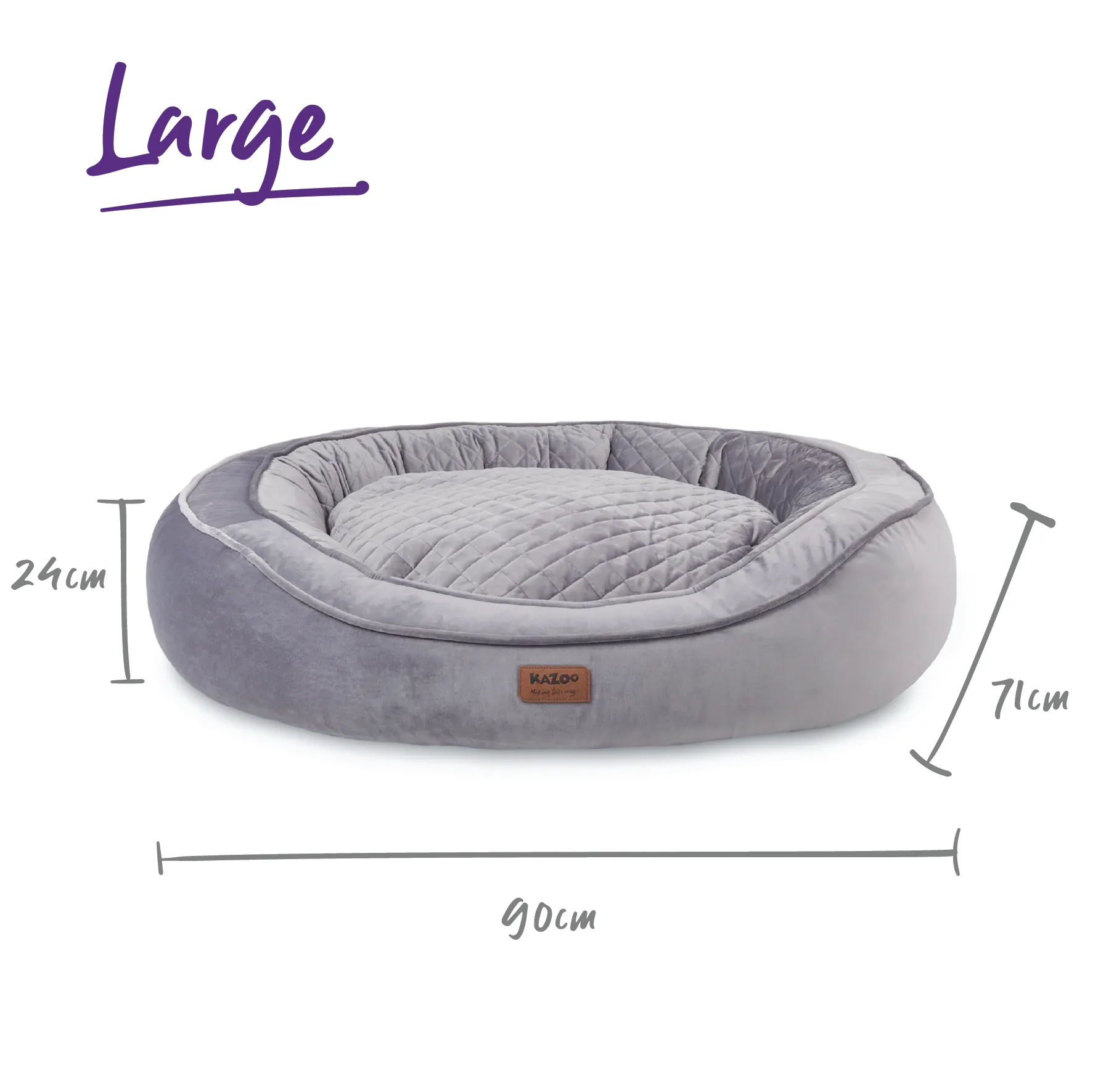 Cosy Bilby Dog Bed - Silver