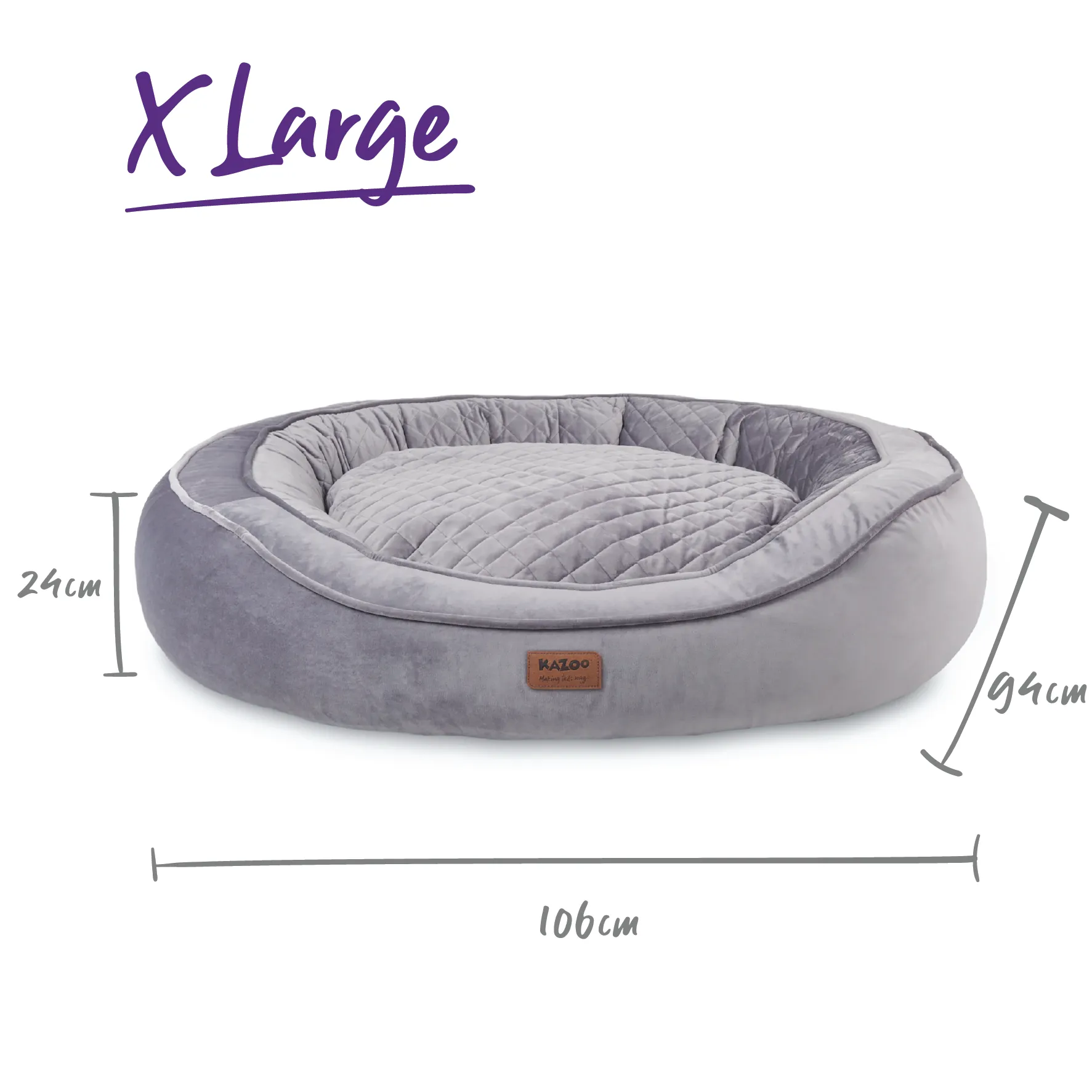 Cosy Bilby Dog Bed - Silver