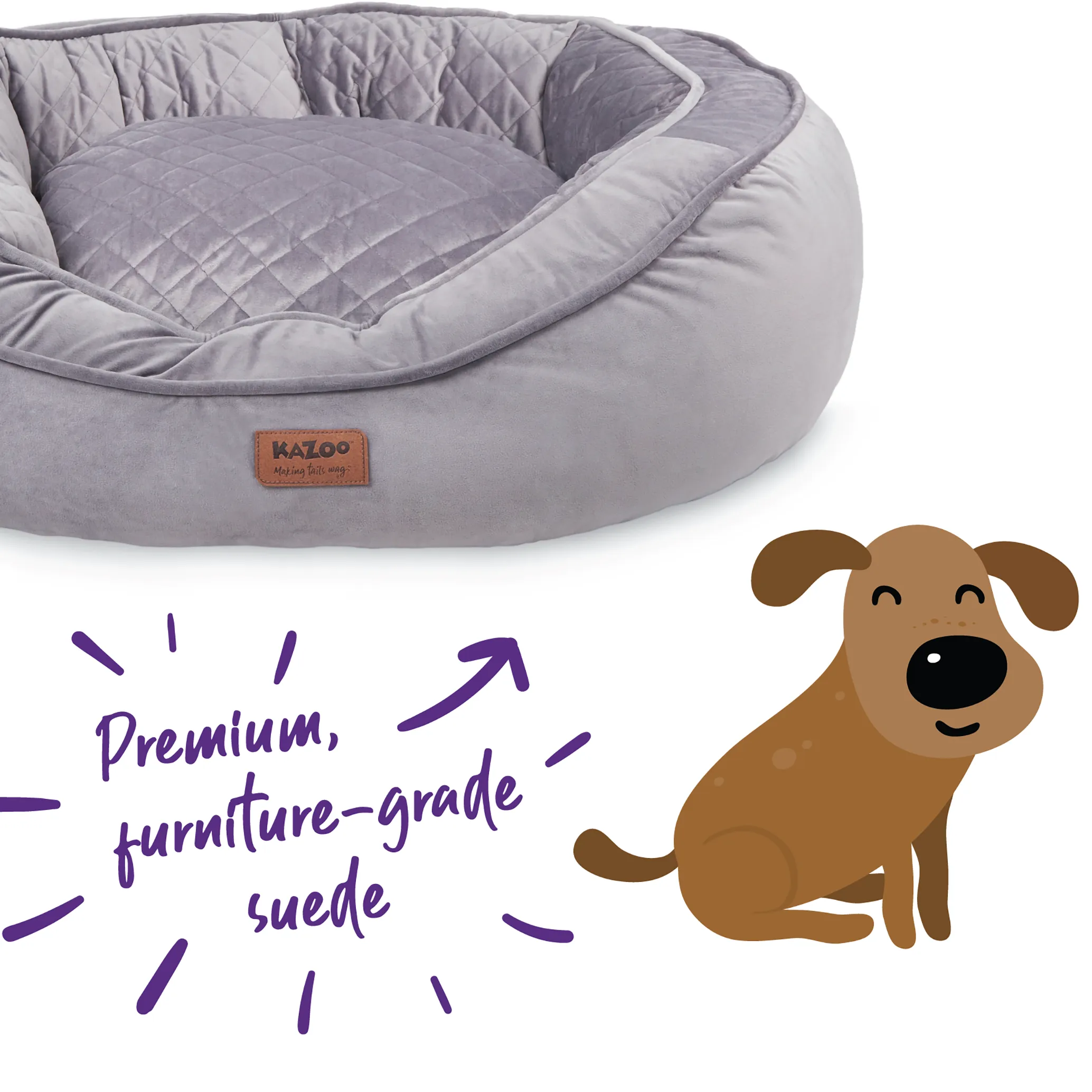Cosy Bilby Dog Bed - Silver