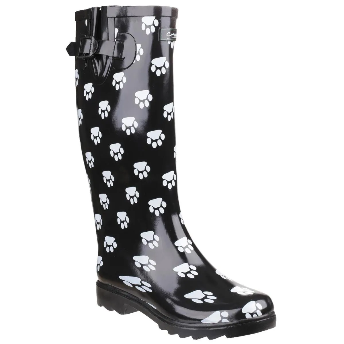 Cotswold Dog Paw Wellington Black/White