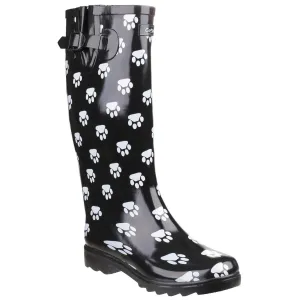 Cotswold Dog Paw Wellington Black/White