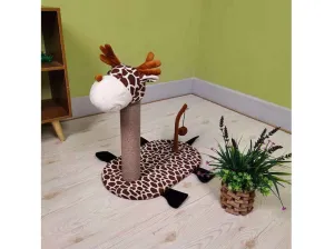 Deer Pattern Crystal Super Soft Cloth   12 Particle Board   5.5Cm Pillar   Jute Rope 47X30X54Cm
