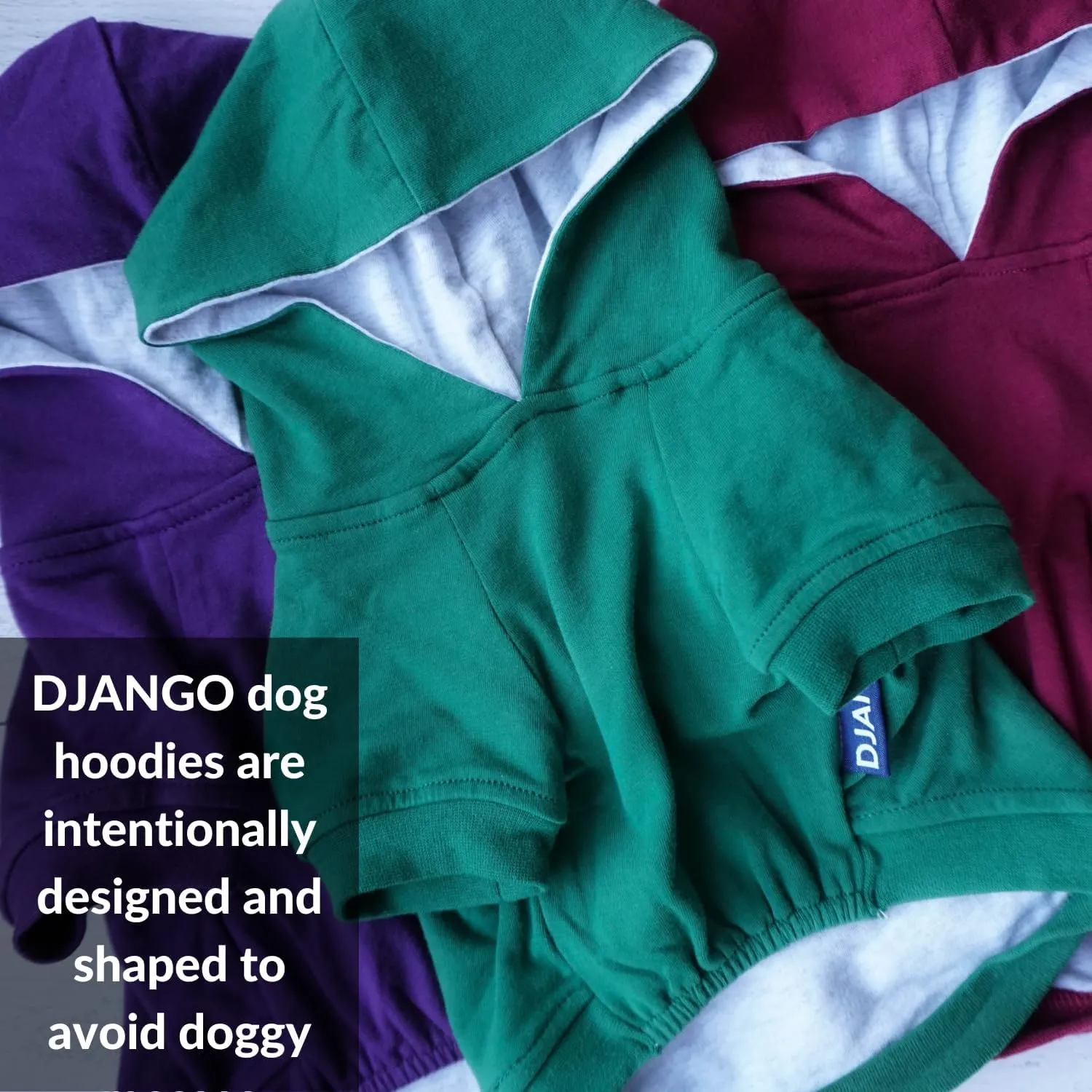 DJANGO Fully Lined Hoodie for Dog - Soft, Stretchy, and Cozy Sweatshirts for Dogs - Fuchsia Purple Winter Dog Sweaters for Dachshunds and Small Dogs - Warm Dog Hoodie Medium with Elastic Waistband
