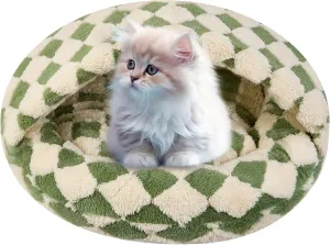 Dog Beds for Small Dogs, Cat Bed Cave, Washable Cute Cat Bed, Cozy Nook Pet Bed for Dogs or Cats, Anti-Slip Puppy Bed Fits up to 4 lbs Pets(Green, 15.8" x 15.8")