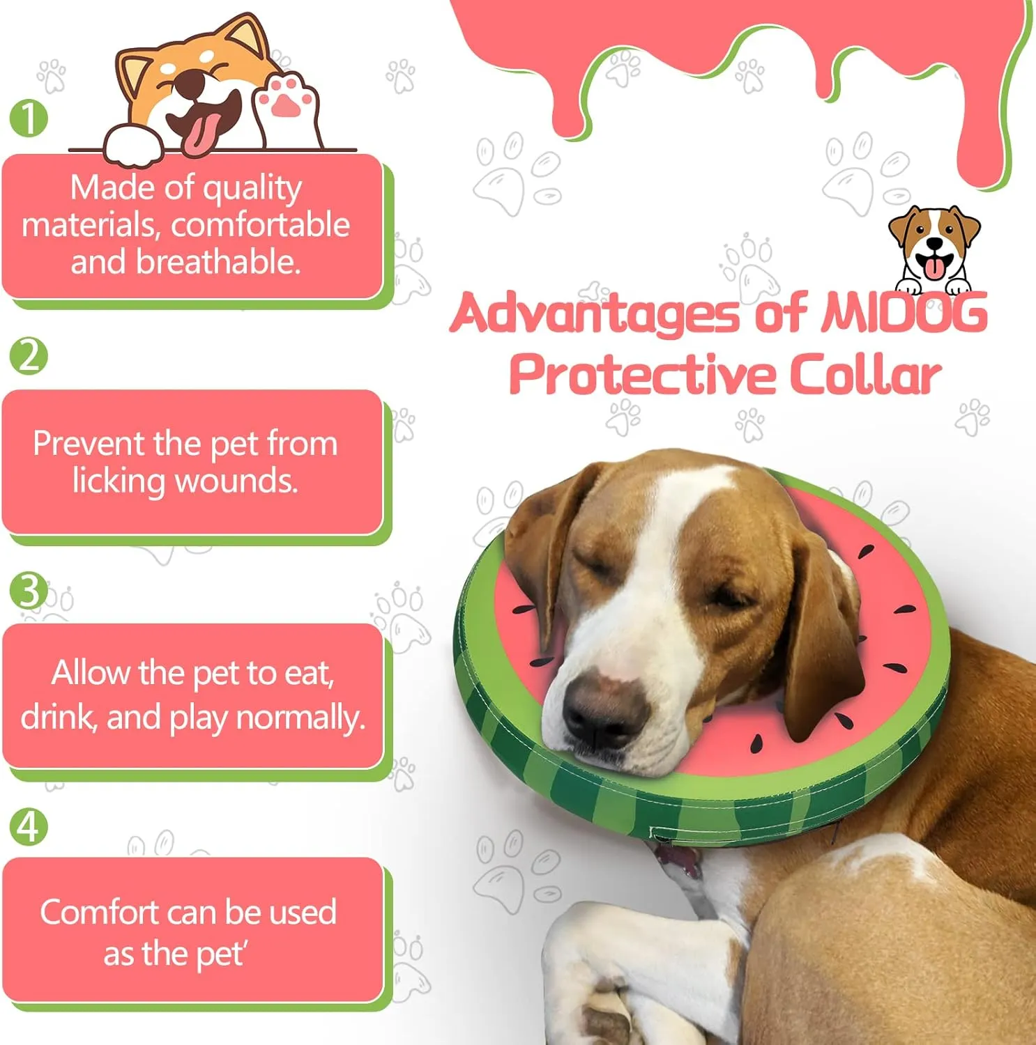 Dog Cone Collar for Small Medium Large Dogs for After Surgery, Pet Inflatable Neck Donut Collar Soft Protective Recovery Cone for Dogs and Cats - Alternative E Collar Does not Block Vision - Pink,S