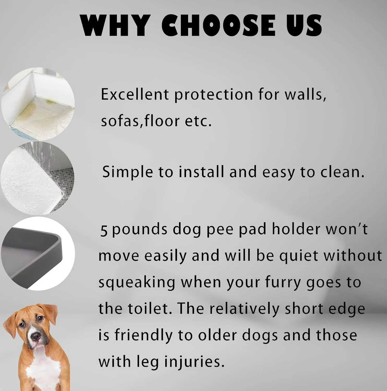 Dog Toilet with High Walls,Indoor Dog Potty for Small Medium to Large Dogs.No Spill Silicone Pee Pad Holder Tray for Dogs Work with Most Training Pads and Easy to Clean.