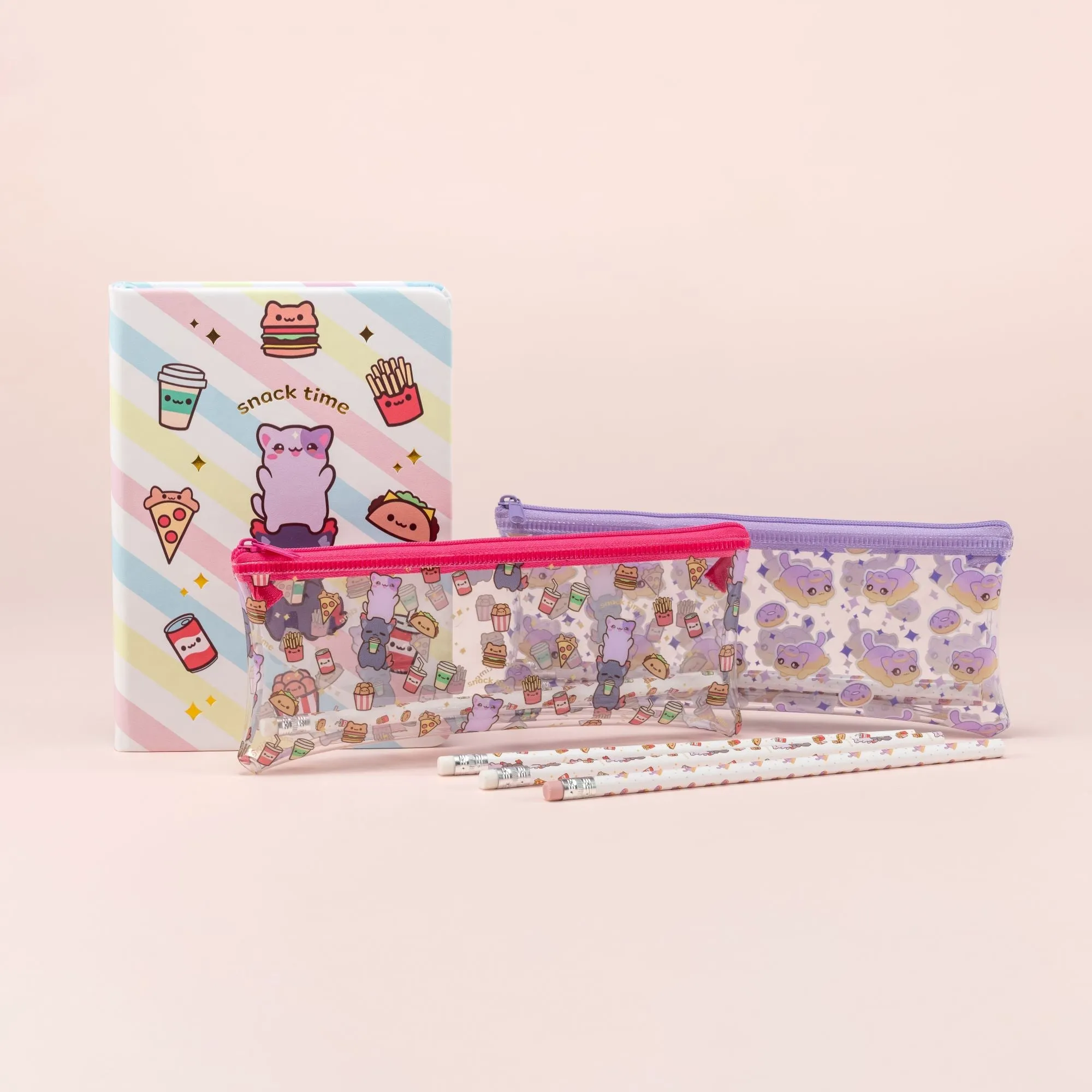 Donut Cat Pencil Pouch Set