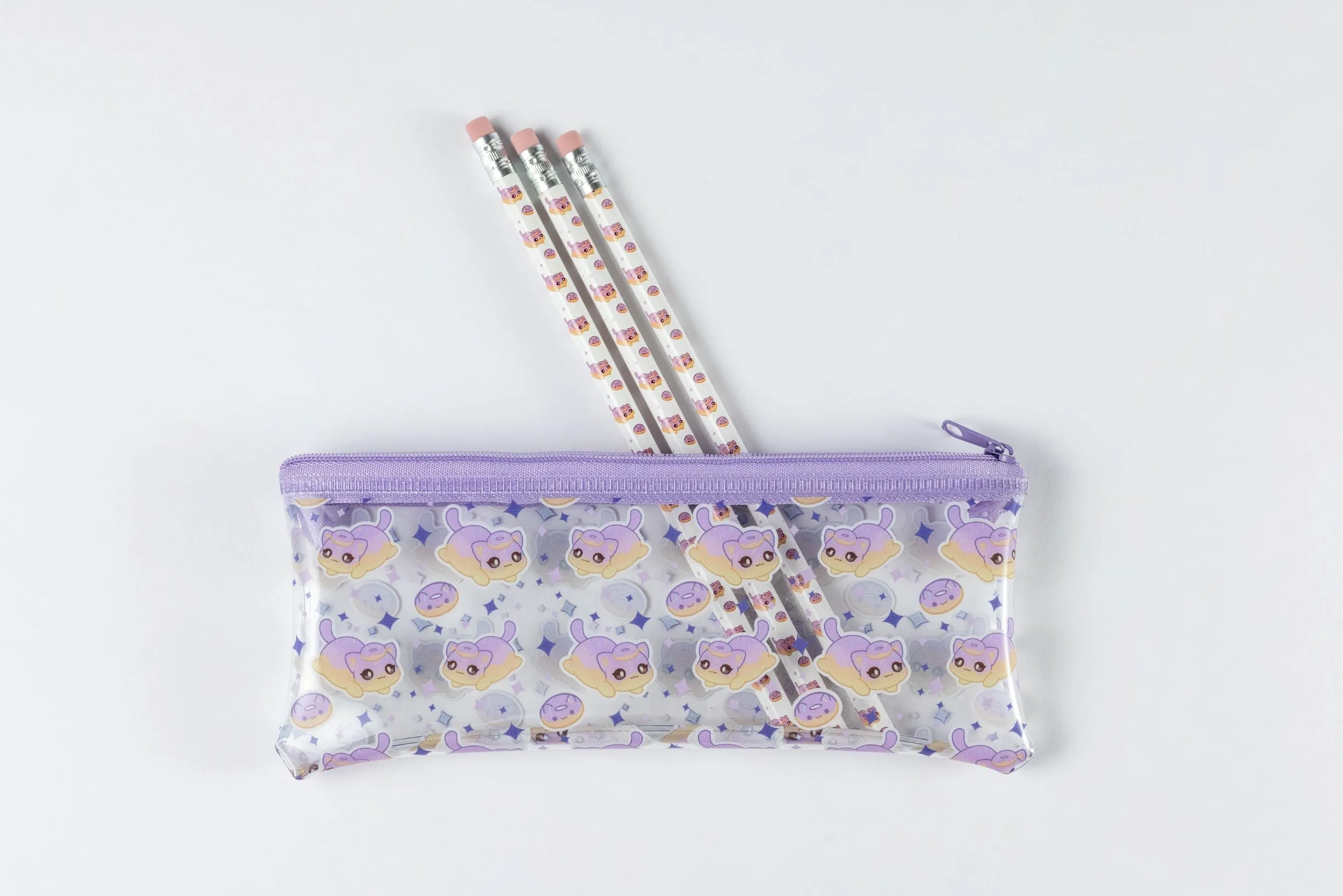 Donut Cat Pencil Pouch Set