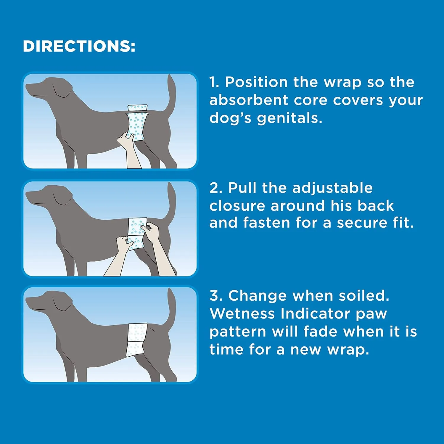 Four Paws Wee-Wee Super Absorbent Disposable Adjustable Dog Potty Training Male Wraps Diapers, Leak-Proof Protection for Puppies and Small Dogs, Medium, 12 Count