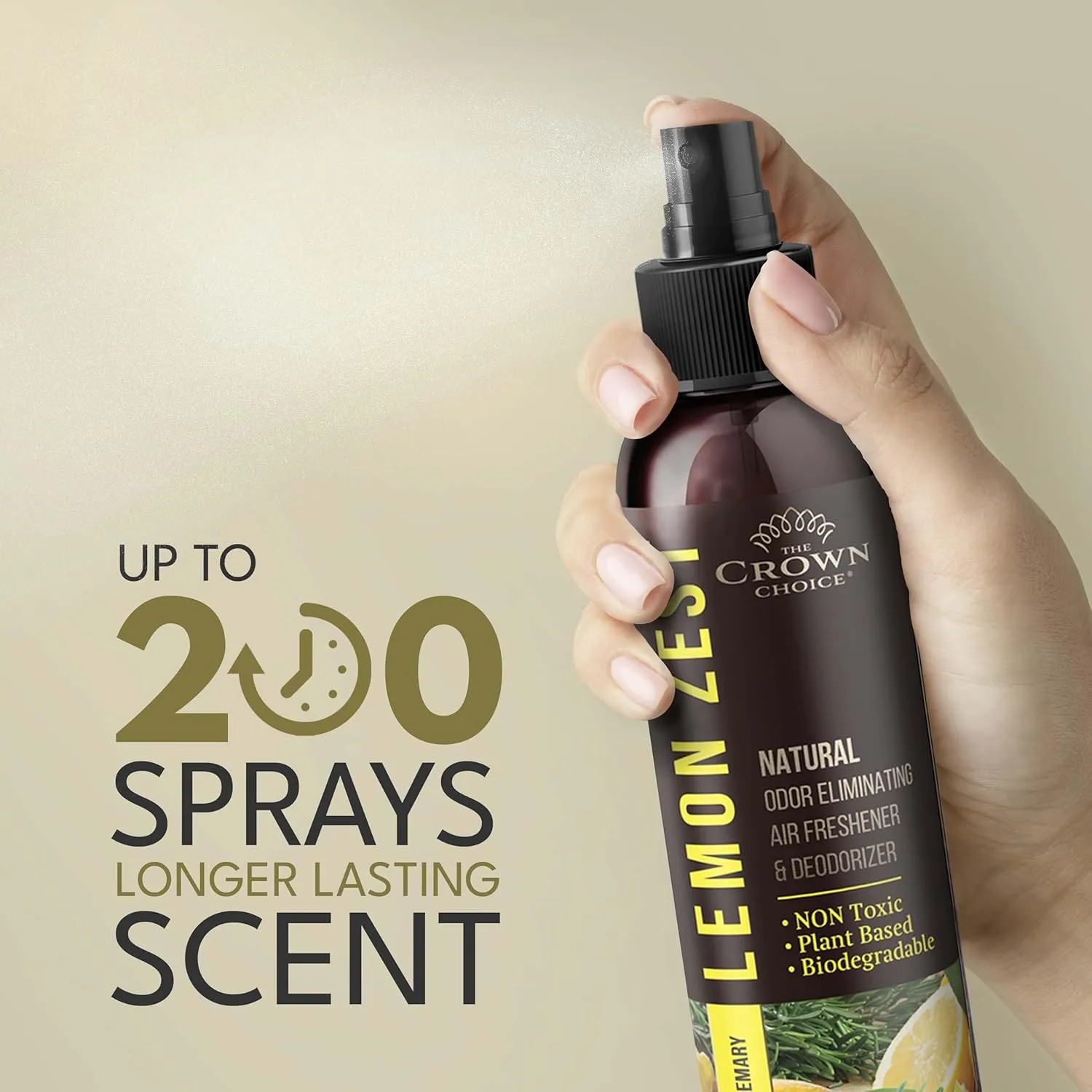 Freshen Up Dad's day with gift of Lemon Zest Natural Air Freshener SprayCitrus Scent Non-Toxic Odor Eliminator, Long Lasting Freshness & Room DeodorizerSafe for Kids & Pets - 1PK 4Oz