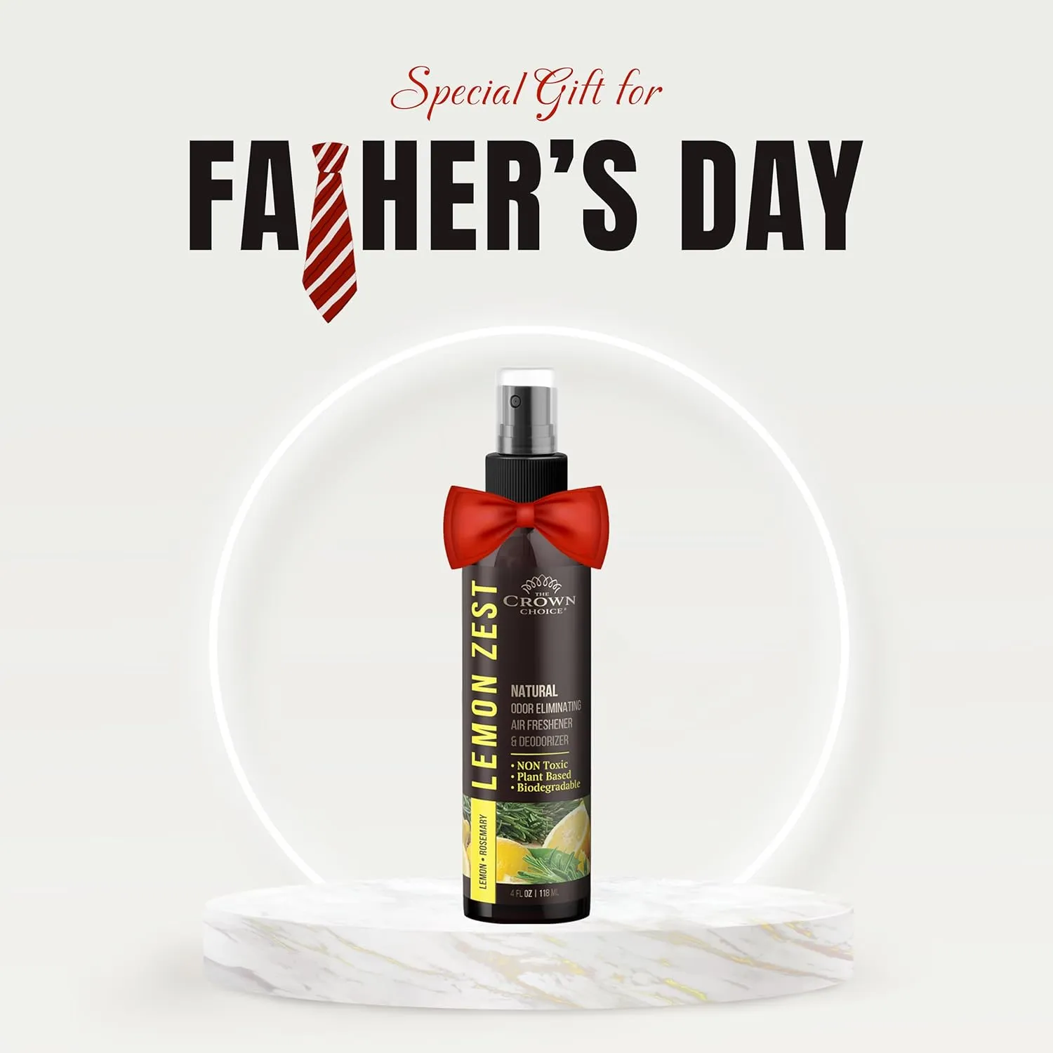 Freshen Up Dad's day with gift of Lemon Zest Natural Air Freshener SprayCitrus Scent Non-Toxic Odor Eliminator, Long Lasting Freshness & Room DeodorizerSafe for Kids & Pets - 1PK 4Oz