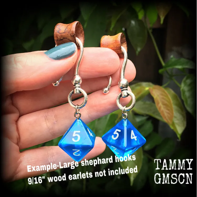 Gamer earrings-Gaming dice ear hangers