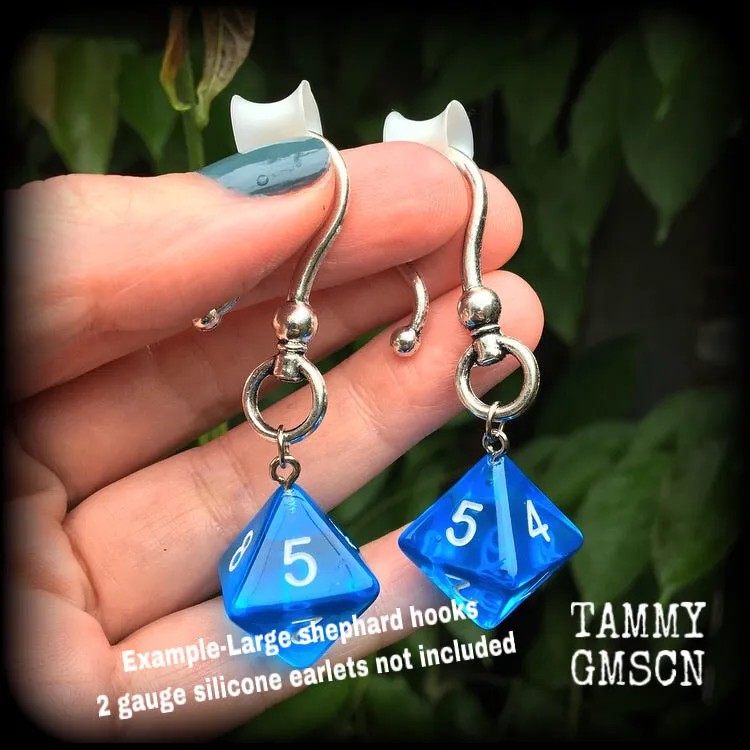 Gamer earrings-Gaming dice ear hangers