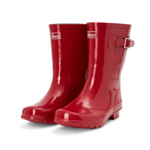 Half Height Rain Boots - Red Gloss - Wide Foot & Ankle