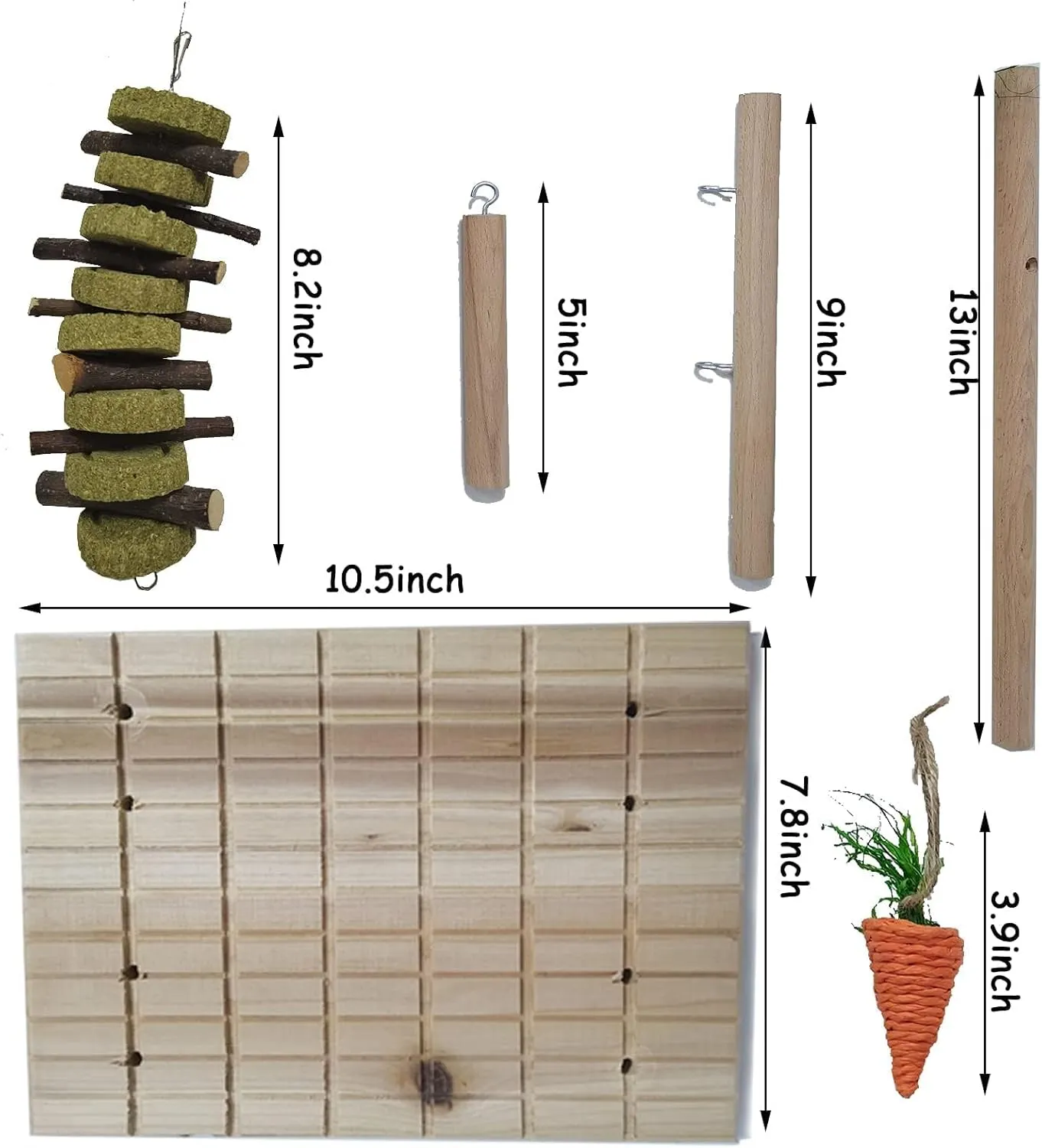 Hamiledyi Bunny Scratching Board Bunny Chew Toys, Wood Rabbit Toys for Indoor Bunnies Boredom Bunny Enrichment Toys for Chinchilla Guinea Pigs Hedgehog