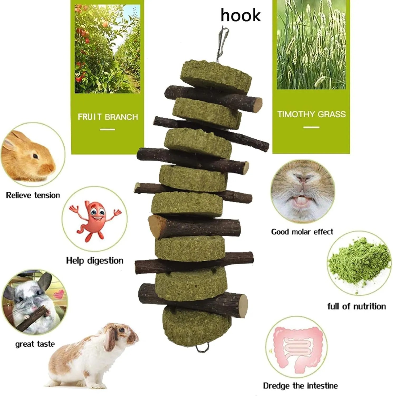 Hamiledyi Bunny Scratching Board Bunny Chew Toys, Wood Rabbit Toys for Indoor Bunnies Boredom Bunny Enrichment Toys for Chinchilla Guinea Pigs Hedgehog
