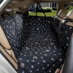 Hammock Seat Extender for Dogs, Car Seat Cover for Back Bench with Hard Bottom for Pet Travel Camping Mattress Bed Protector for Vehicles Trucks & SUVs (Print)