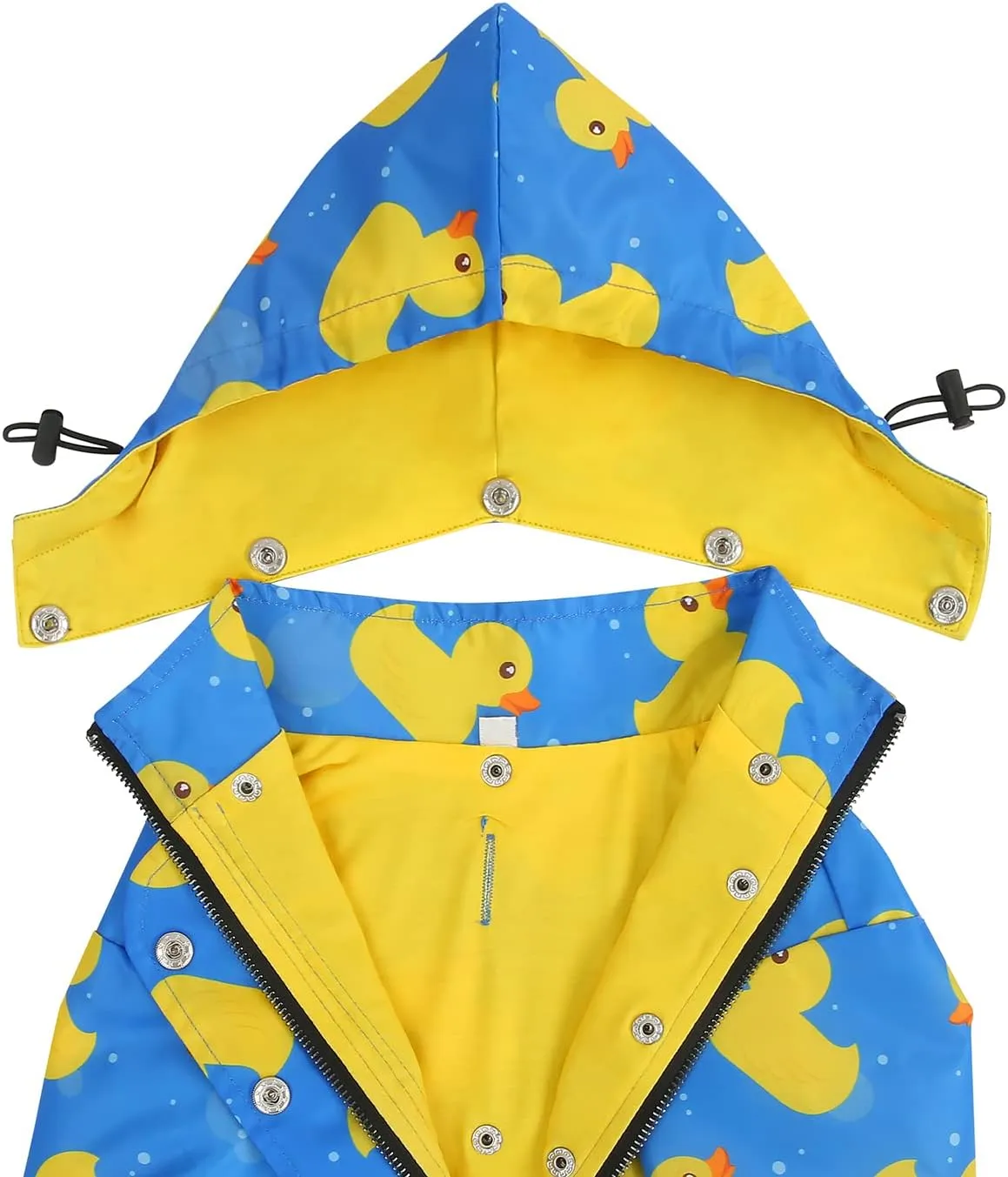 HDE Dog Raincoat Double Layer Zip Rain Jacket with Hood for Small to Large Dogs Ducks Blue - 3XL