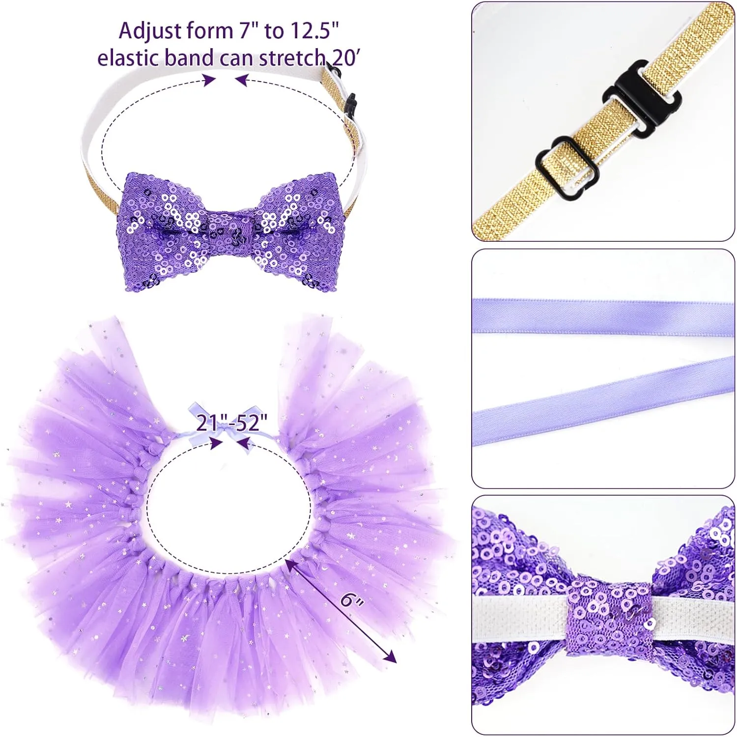 hoyuwak Dog Birthday Party Supplies Girl Dog Birthday Bandana Tutu Set Cute Hat Bow Tie Set for Large Medium Small Dogs