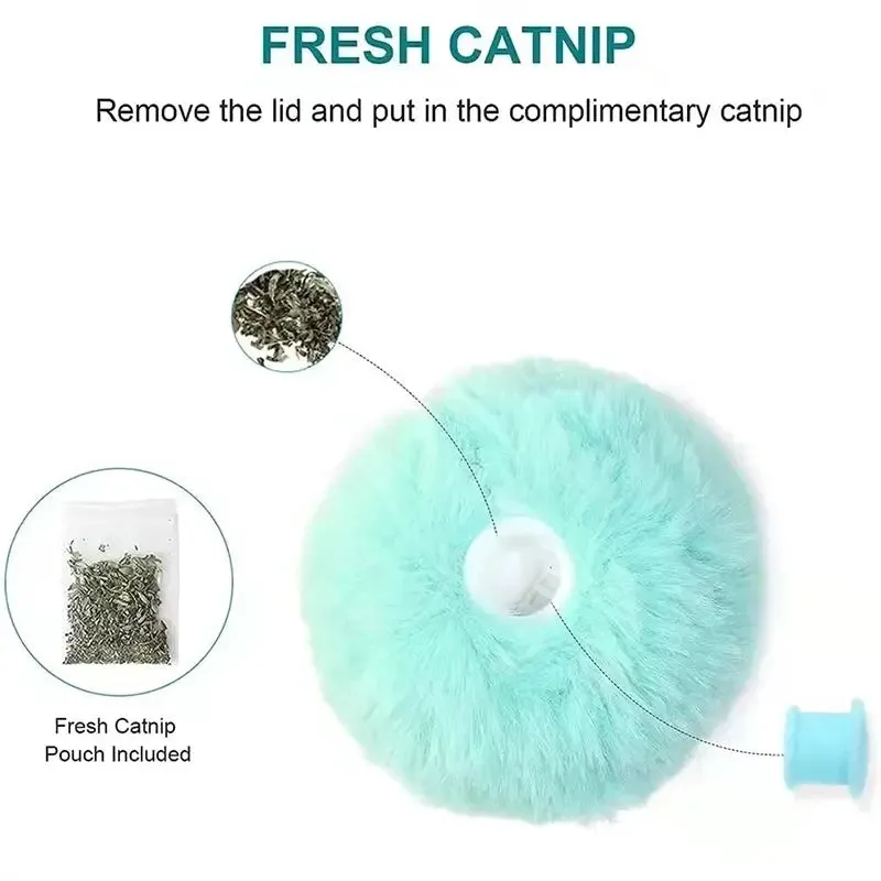 Interactive cat toys Ball Smart Cat Toys Plush Electric Catnip Training Toy Kitten Touch Sounding Pet Product Squeak Toy Ball