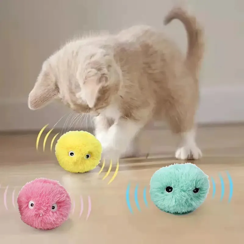 Interactive cat toys Ball Smart Cat Toys Plush Electric Catnip Training Toy Kitten Touch Sounding Pet Product Squeak Toy Ball