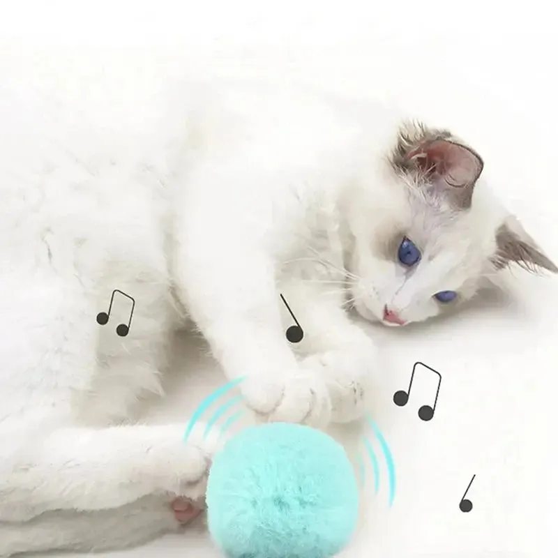 Interactive cat toys Ball Smart Cat Toys Plush Electric Catnip Training Toy Kitten Touch Sounding Pet Product Squeak Toy Ball