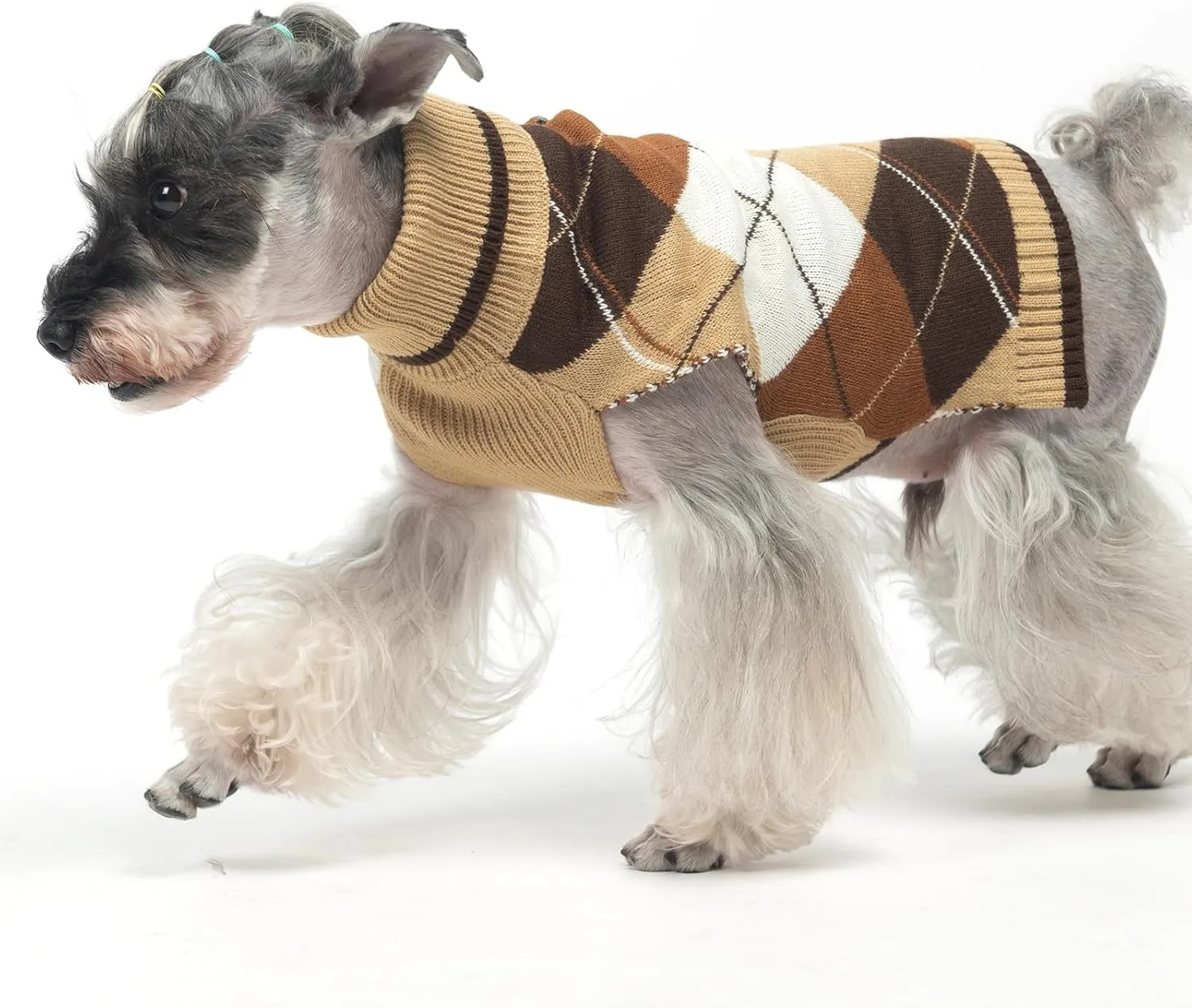 KOOLTAIL Dog Sweater Pet Knitted Clothes - Classic Plaid Pullover Turtleneck Thick Warm Fall Dog Sweaters with Leash Hole, Soft Dog Winter Clothes for Small Medium Large Dogs Cats Puppy Girls Boys, M