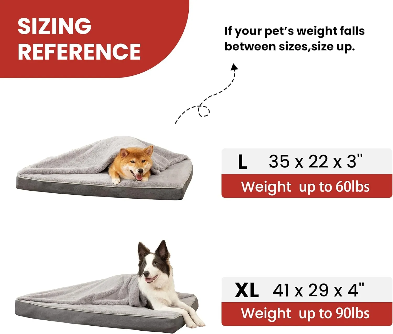 Memory Foam Dog Bed Mat, Large, 35x 22, Orthopedic, Waterproof Liner, Plush Cover, Joint Relief