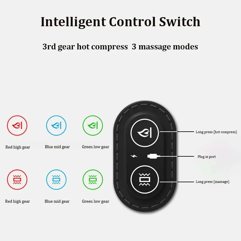 Memory Foam Electric Massage Chair Cushion Set – Hot Compress for Waist Pain Relief in Car, Office, or Home