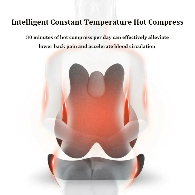 Memory Foam Electric Massage Chair Cushion Set – Hot Compress for Waist Pain Relief in Car, Office, or Home