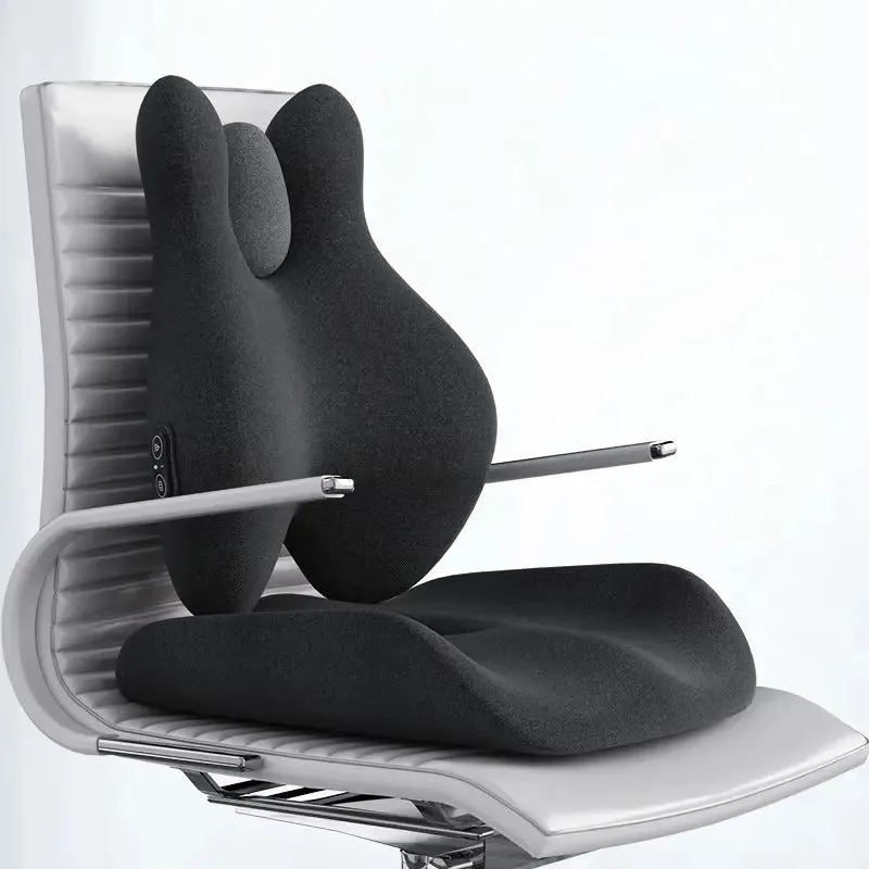 Memory Foam Electric Massage Chair Cushion Set – Hot Compress for Waist Pain Relief in Car, Office, or Home