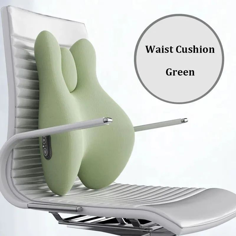 Memory Foam Electric Massage Chair Cushion Set – Hot Compress for Waist Pain Relief in Car, Office, or Home