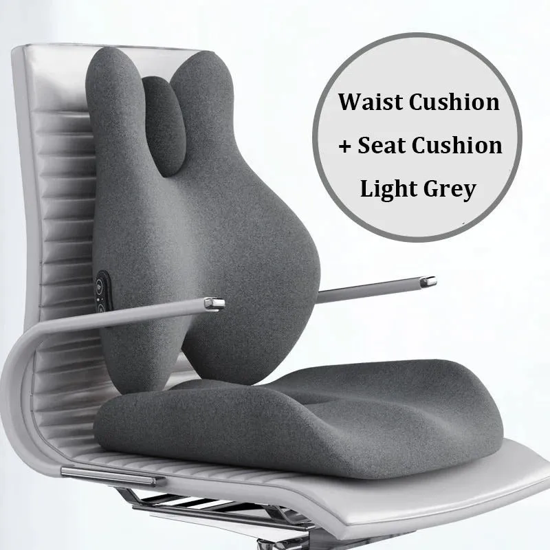Memory Foam Electric Massage Chair Cushion Set – Hot Compress for Waist Pain Relief in Car, Office, or Home