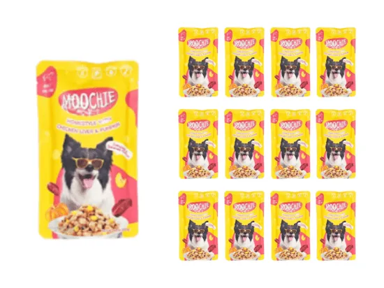 MOOCHIE HOMESTYLE WITH CHICKEN LIVER & PUMPKIN 120gX12 POUCHS