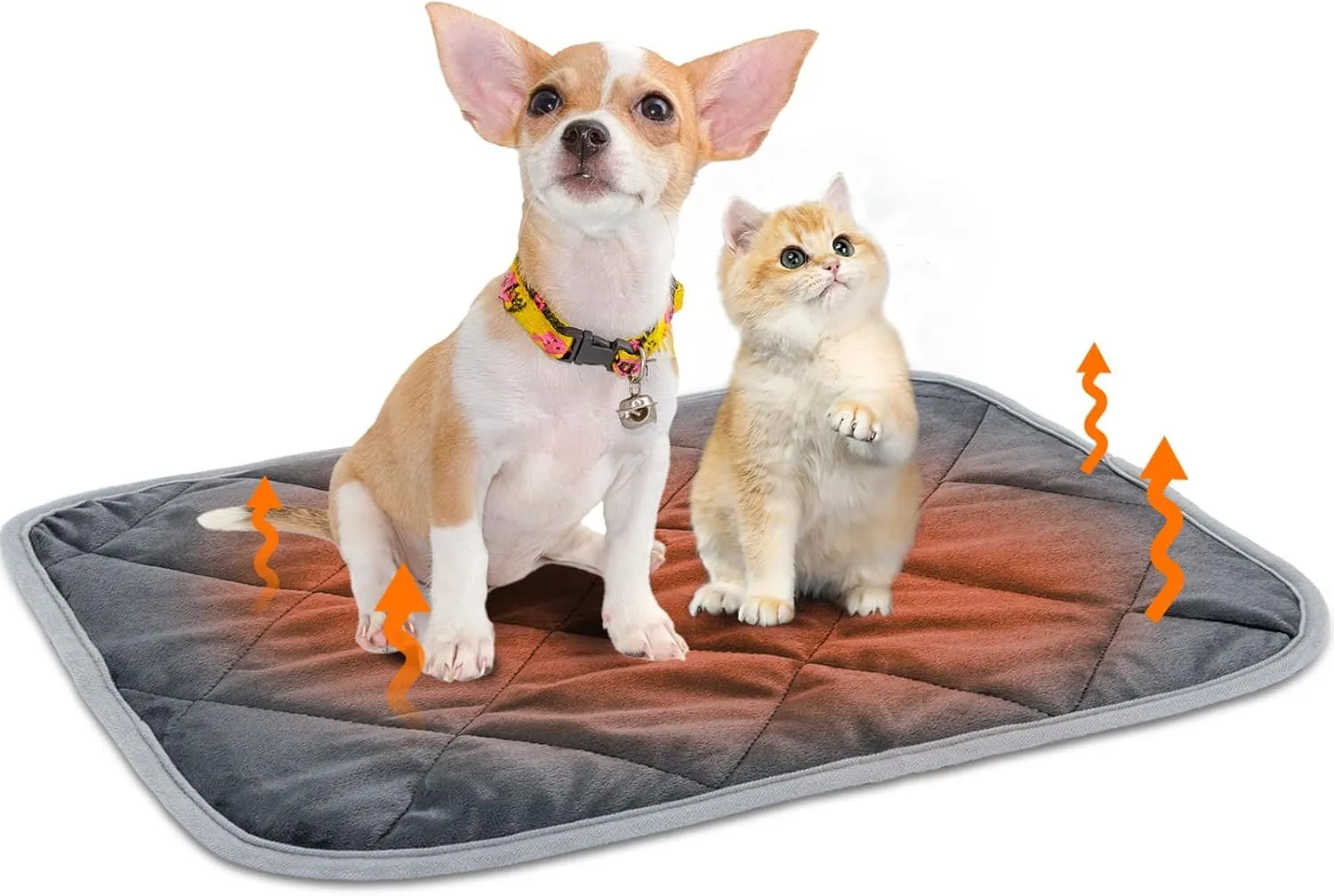 Nobleza Self Warming Pet Mat, Extra Warm Thermal Dog Crate Pad for Indoor Outdoor Pets, Washable Anti-Slip Kennel Mat for Medium Small Dogs and Cats, 20"  16" Grey