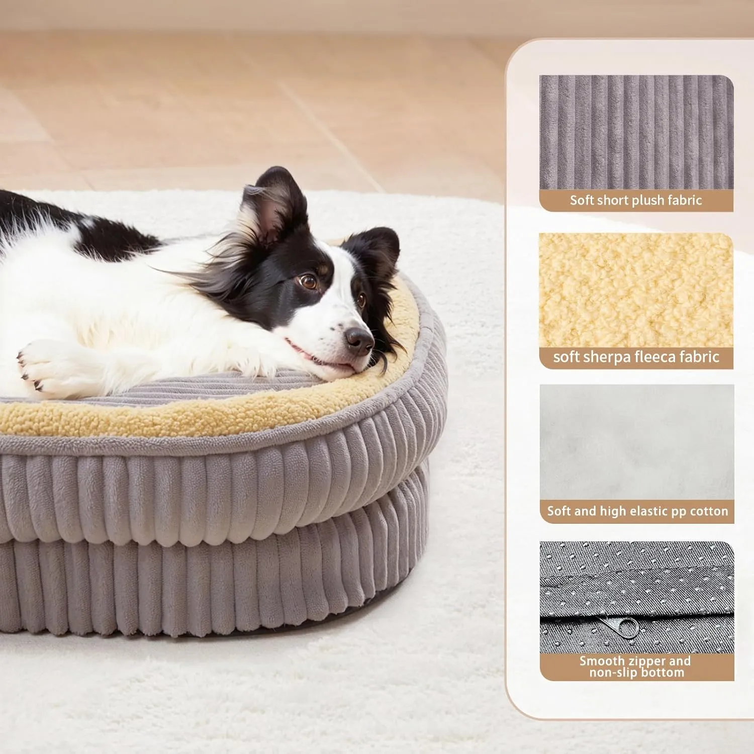 Orthopedic Dog Bed for Small Dogs Breeds, High Density Egg Crate Foam Dog Sofa Beds,Oval Kennel Bed, Pet Couch Bed with Four Sided Bolster, Removable Washable Cover& Non-Slip Bottom
